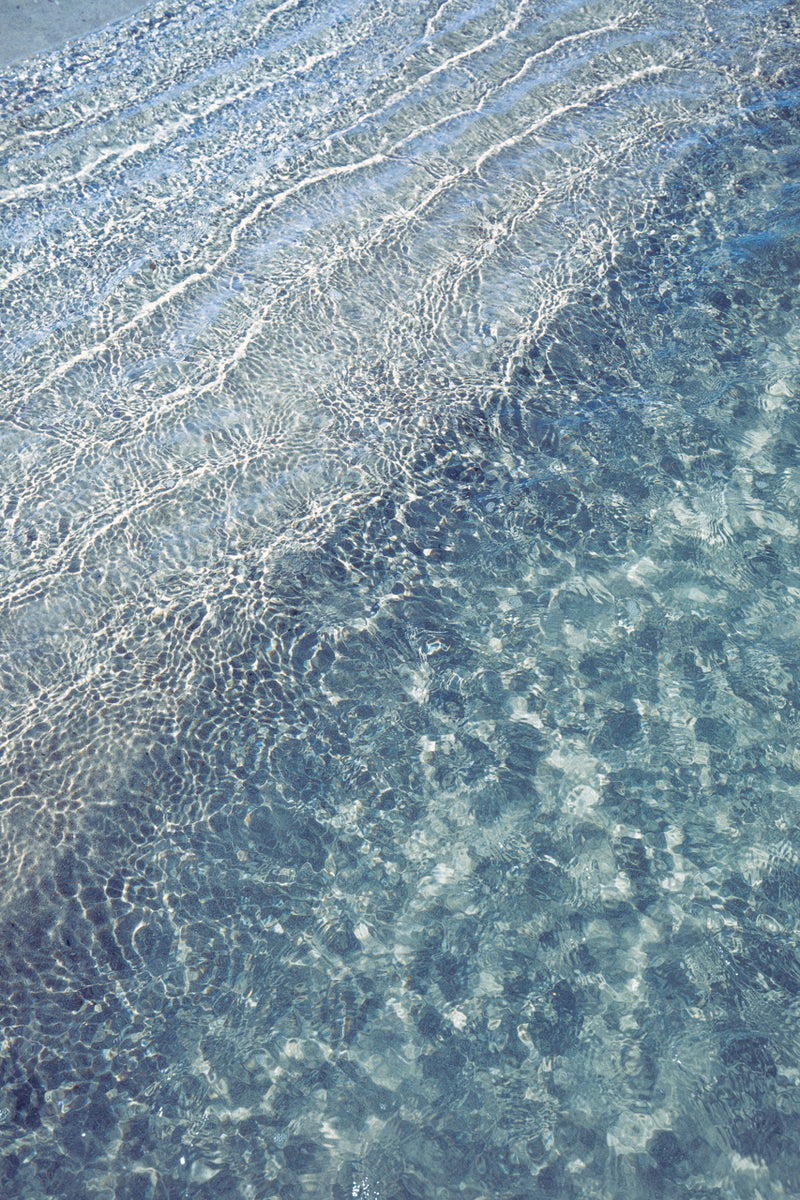 Abstract Blue Ocean Ripples Photographic Wall Art Print - Halfway