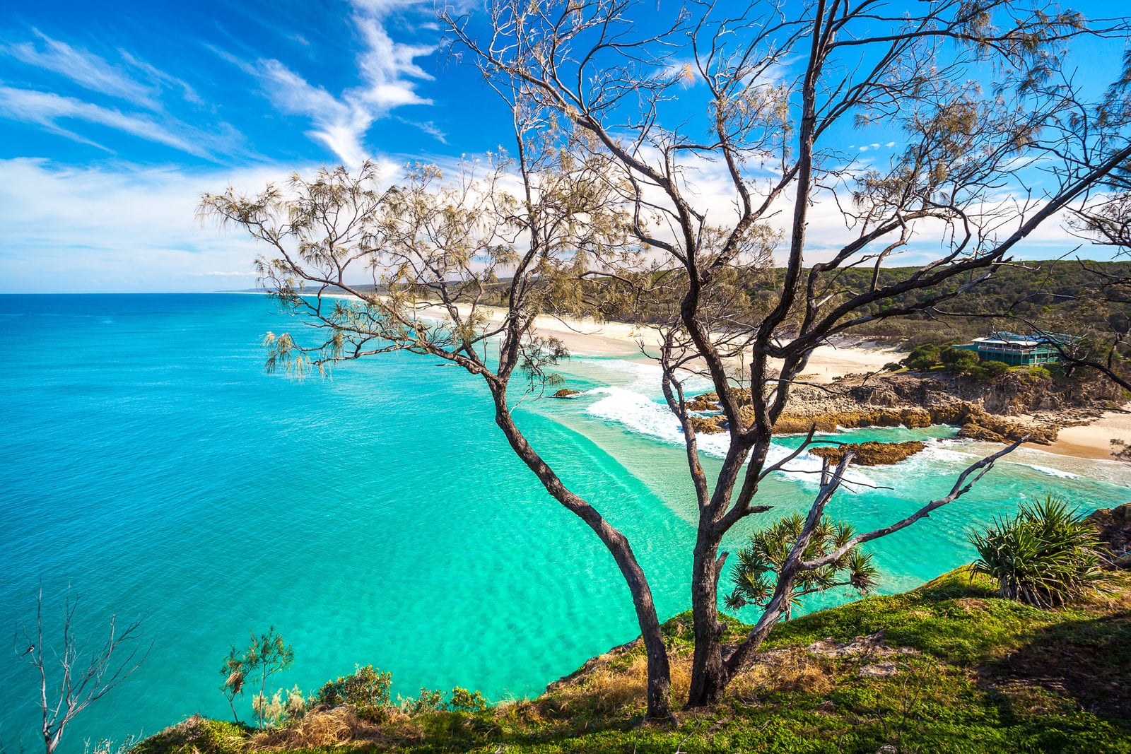 The Wave Stradbroke Island Main Beach South Gorge Surf Rocky Headland Wall Art Print