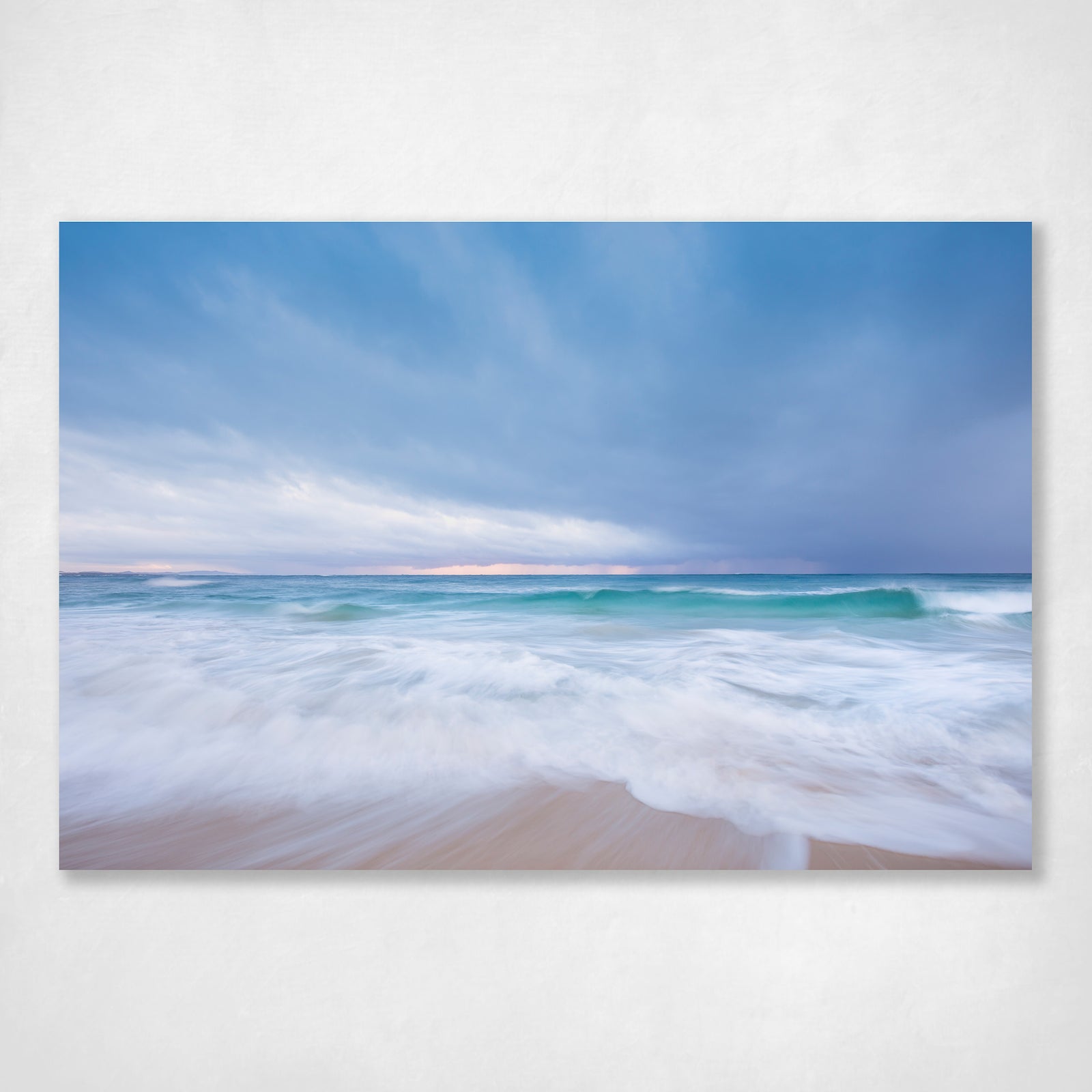 Ocean Art Flowing Waves Abstract Photographic Print Blue Green Coastal Tones - Gentle flows