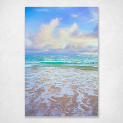 Calming Ocean Beach Waves Seaside Digital Art Print Flinders Beach Stradbroke Island - Flinders clouds