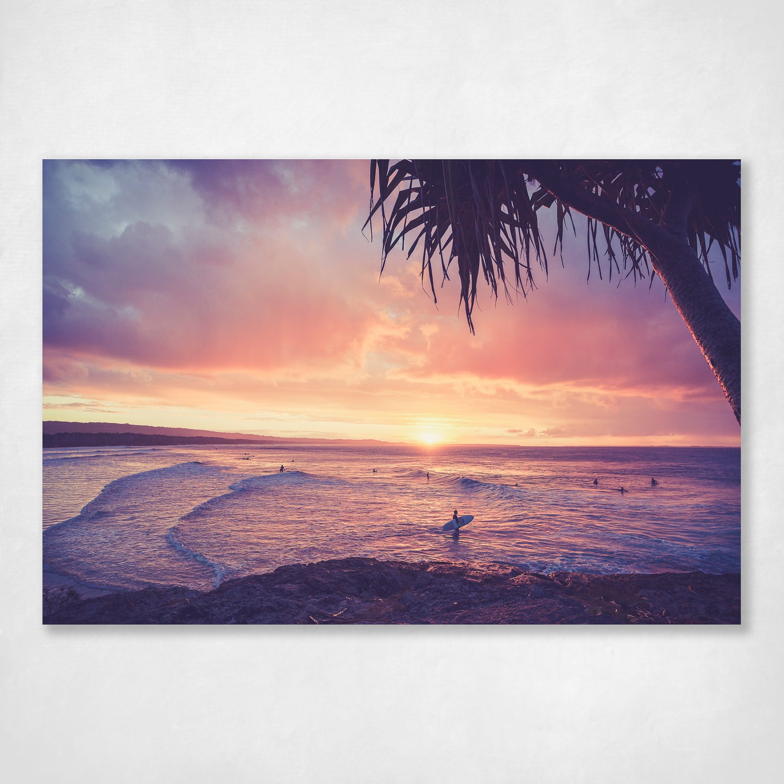Sunset Surf Life Coastal Wall Art Print Stradbroke Island Adder Rock - Golden Days at Adder