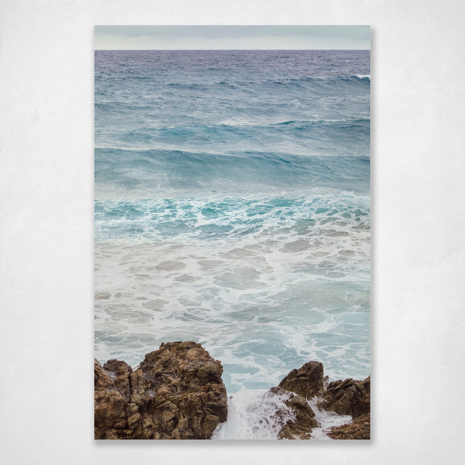 Ocean Coastal Blue Tones of the Sea Modern Minimal Wall Art Print - Icy Blues