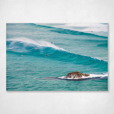 Ocean Blues Wall Art Print Coastal Surfing Waves - Off Shore