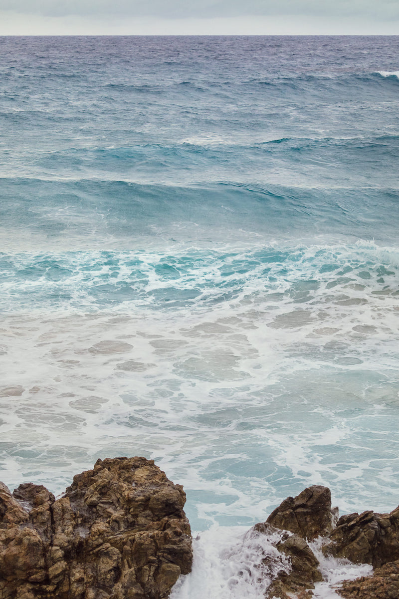 Ocean Coastal Blue Tones of the Sea Modern Minimal Wall Art Print - Icy Blues