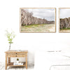 wall art featuring paperbark trees at Home Beach on North Stradbroke Island on the wall in a bedroom